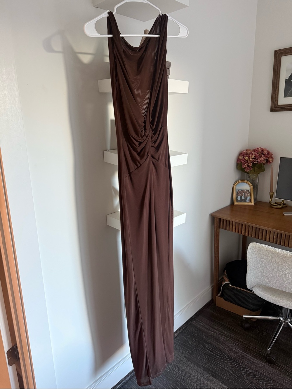 NWT Peppermayo Brown Cow Neck Earthbound Muse Maxi Dress - Size US6 - Picture 4 of 5